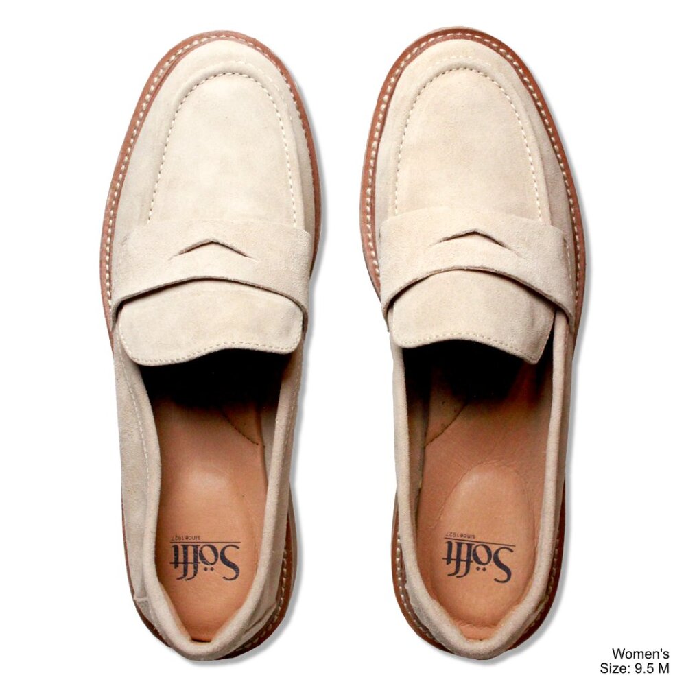 Share Sofft Mara Lenox Loafers Women's 9.5M Tan Suede Leather Slip On Comfort Sh